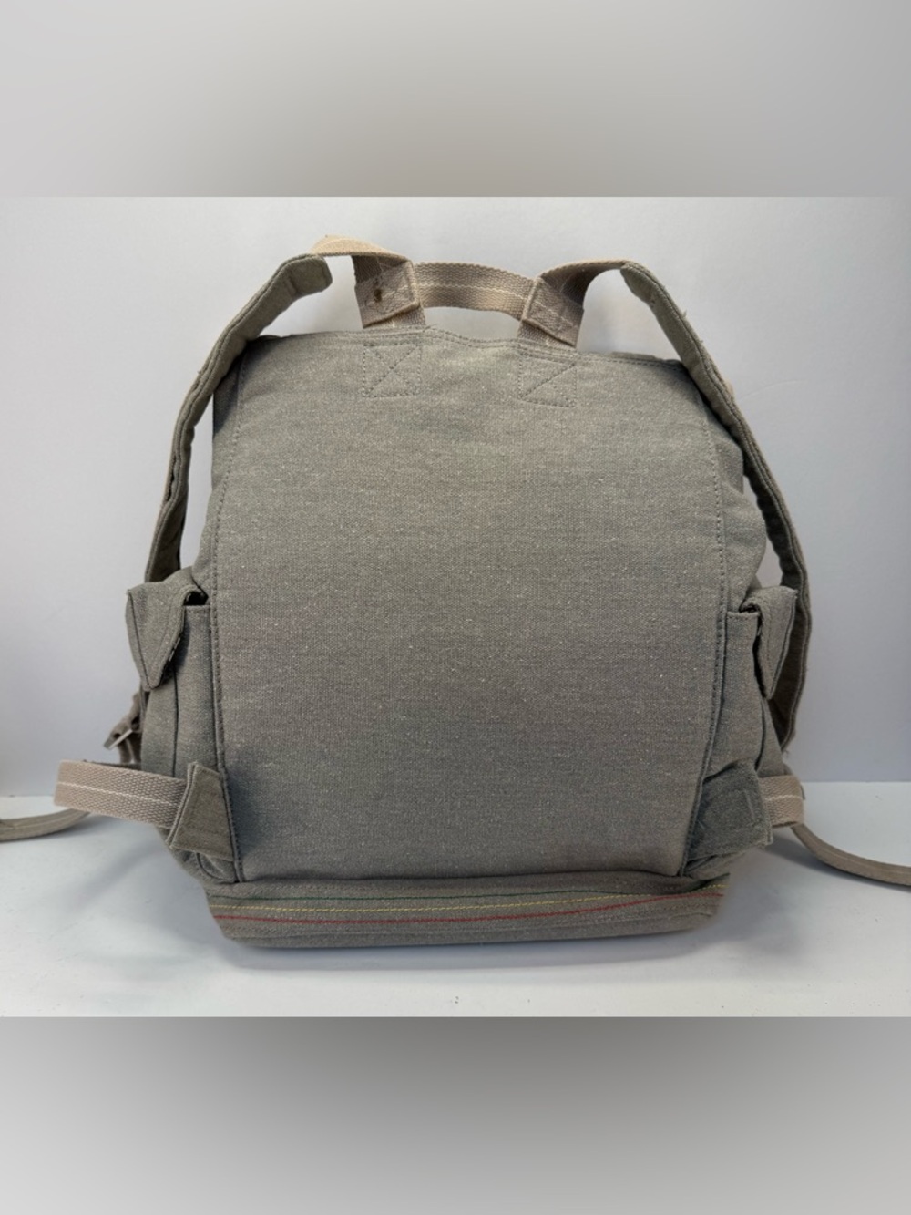 House of Marley lively up gray hemp Roll-Top Backpack with Tan Straps - Picture 6 of 16